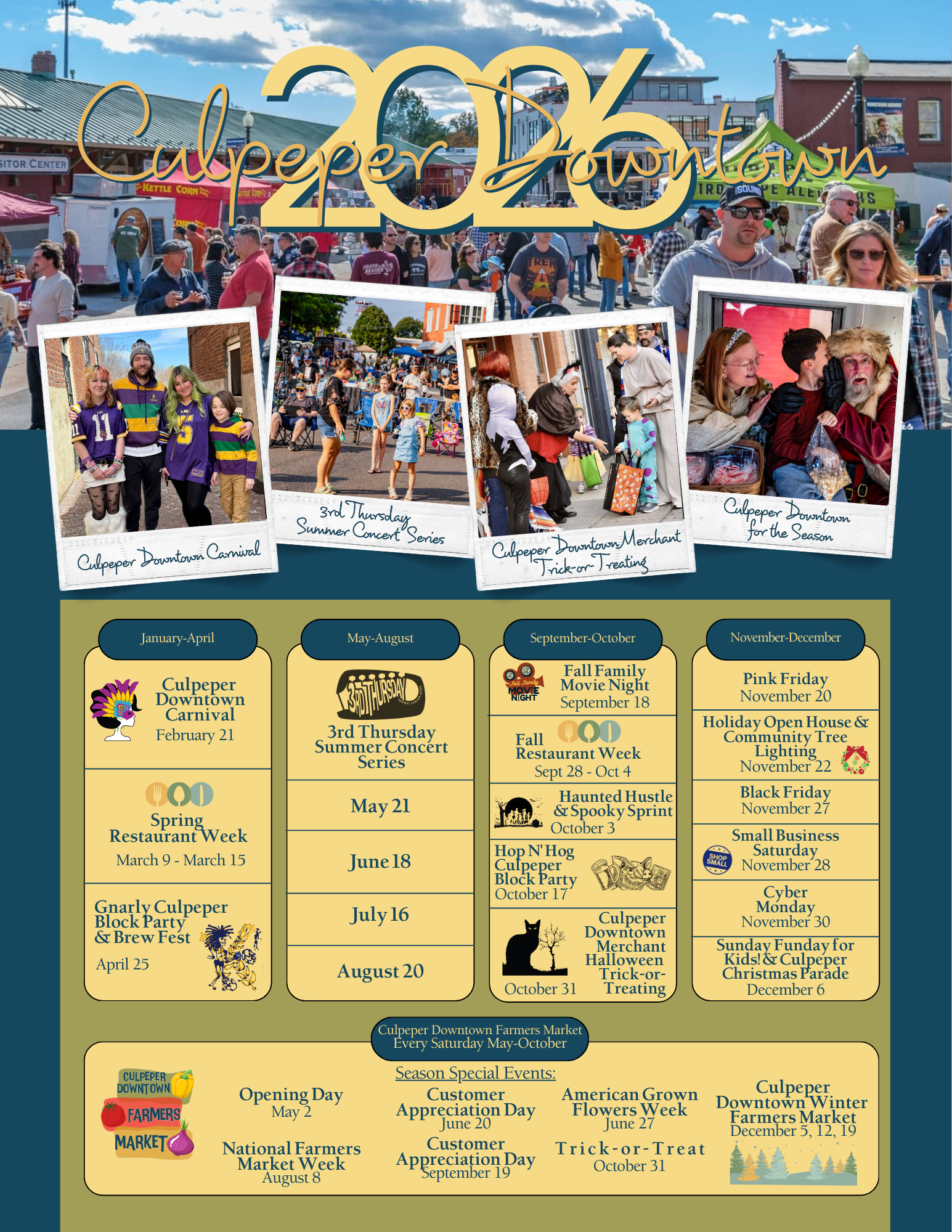 2025 Culpeper Downtown Events Schedule